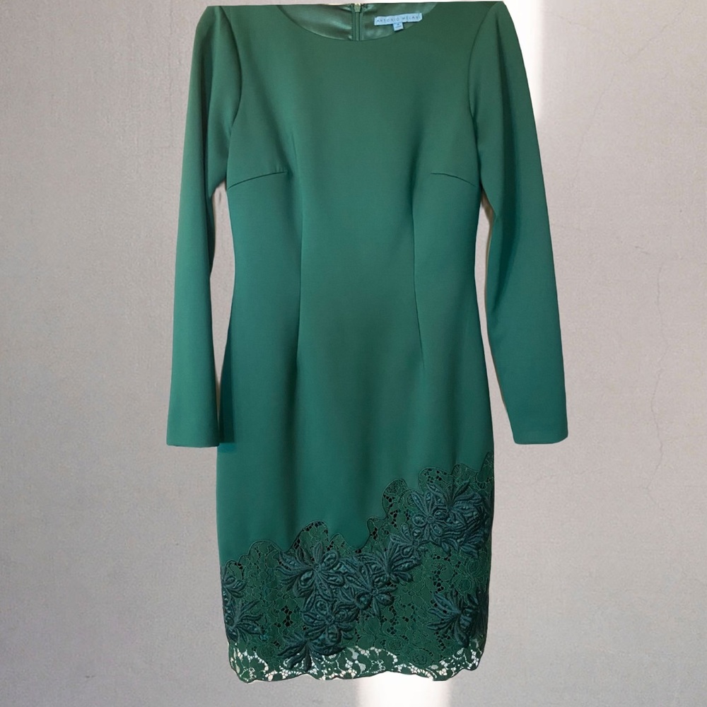 Beautiful like-new long sleeve green dress!
